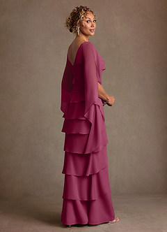 Azazie Arabinda 신부의 어머니 드레스 쉬스 셔링 쉬폰 플로어 길이 드레스 image2