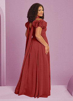 Barbie ♥ Azazie Bridesmaid Dresses Rust A-Line Off the Shoulder Chiffon Convertible Dress image17