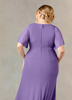 Azazie Selah Mother of the Bride Dresses Tahiti A-Line V-Neck ruched Mesh Dress image7