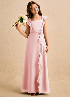 Azazie Soso Girls Formal Flower Girl Klänningar Klänning A-Line i Chiffong Plisserad image1
