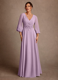 Azazie Yorba Mother of the Bride Dresses Wisteria A-Line Lace Chiffon Dress image1
