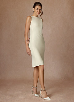 front Charlotte Kość Słoniowa Sukienka Z Wyrafinowanego Splotu