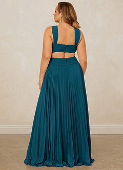 Christian Siriano Bridal for Azazie 1009 Bridesmaid Dresses Ink Blue A-Line Pleated Chiffon Dress image15