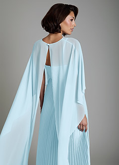 Azazie Micah Abiti da Damigella Abito Convertibile A-Line in Raso Elasticizzato Corsetto Azzurro image8
