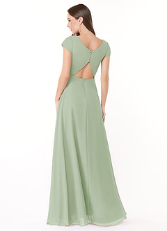 Azazie Hainsly Bridesmaid Dresses Dusty Sage A-Line Sweetheart Neckline Chiffon Dress image2