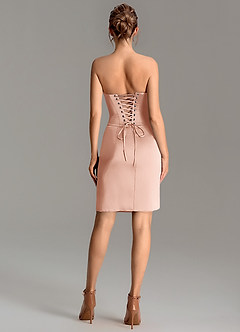 Azazie Adrienne Bridesmaid Dresses Rose Gold Mermaid Corset Stretch Satin Convertible Dress image8
