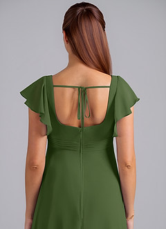 Azazie Bondi Maternity Bridesmaid Dresses A-Line Ruched Chiffon Floor-Length Dress image6