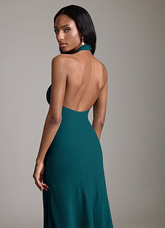 Azazie Lorena Bridesmaid Dresses Pine Mermaid Pleated Chiffon Dress image6