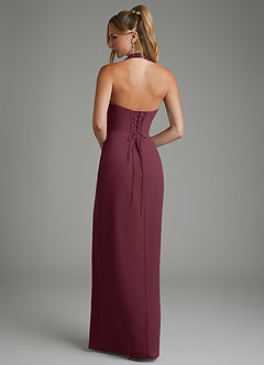 Azazie Tina Brautjungfernkleider Meerjungfrau-Linie Korsett Chiffon Kleid Cabernetrot image6