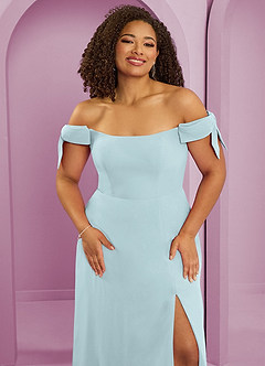 Barbie ♥ Azazie Bridesmaid Dresses Mist A-Line Off the Shoulder Chiffon Convertible Dress image11