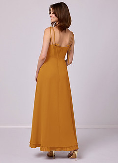 Barbie ♥ Azazie Bridesmaid Dresses Butterscotch A-Line Pleated Chiffon Dress image2