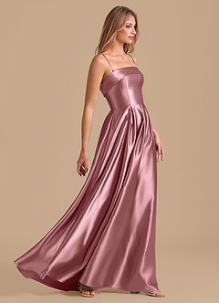 Azazie Lucienne Bridesmaid Dresses Vintage Mauve A-Line Pleated Metallic Satin Dress image5