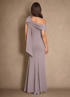 Azazie Myers Mother of the Bride Dresses Vintage Mauve Mermaid Pleated Stretch Crepe Dress image2