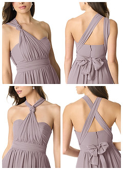 Azazie Olani Bridesmaid Dresses Dusk A-Line Off the Shoulder Chiffon Convertible Dress image7