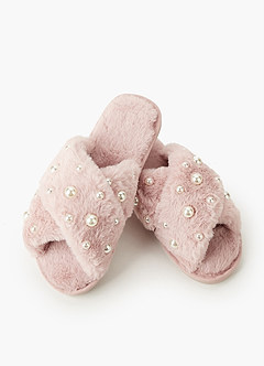 front Parel Fuzzy Pantoffels