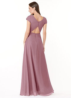 Azazie Hainsly Bridesmaid Dresses Vintage Mauve A-Line Sweetheart Neckline Chiffon Dress image2