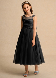 Azazie Snowball Girl Flower Girl Klänningar Klä Balklänning i Tyll Plisserad image5