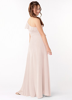 Azazie Eletta A-Line Ruched Chiffon Floor-Length Junior Bridesmaid Dress image3