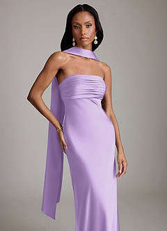 Azazie Saylor Brudtärnklänningar Klä av Sjöjungfru i Stretch Satin Axelbandslös Lila image1