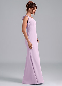 Azazie Rinna Bridesmaid Dresses Frosted Lilac Mermaid One Shoulder Chiffon Dress image5