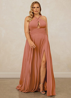 Christian Siriano Bridal for Azazie 1009 Bridesmaid Dresses MAI TAI A-Line Pleated Chiffon Dress image9