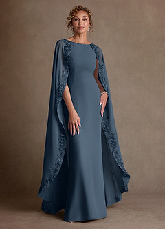 Azazie Artemisia vestidos de madre de la novia Vestido de Neptuno de Gasa de Corte Recto con Encaje image1