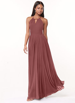 Azazie Cherish Bridesmaid Dresses Amethyst A-Line Pleated Chiffon Dress image3