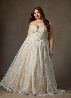 Azazie Lorena Suknie ślubne Linia A Bez ramiączek Sznurówka Pociąg zamiatający Sukienka image7