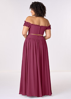 Barbie ♥ Azazie Bridesmaid Dresses Mulberry A-Line Off the Shoulder Chiffon Convertible Dress image9