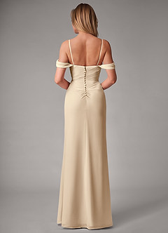 Azazie Haisley Bridesmaid Dresses Champagne Sheath Off the Shoulder Chiffon Convertible Dress image7