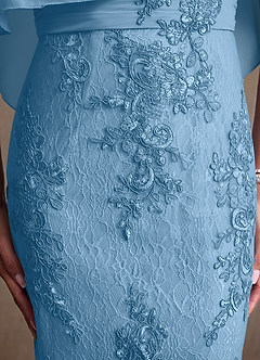 Azazie Amrita Mother of the Bride Dresses Steel Blue Mermaid Lace Chiffon Dress image7