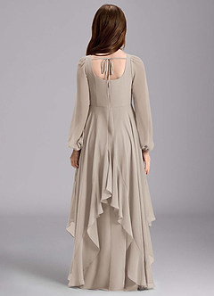 Azazie Clara Junior Abito A-Line in Chiffon Blusa Gelo image2