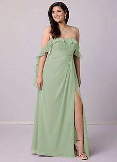 Barbie ♥ Azazie Bridesmaid Dresses A-Line Off the Shoulder Chiffon Floor-Length Dress image8