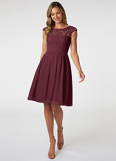 Azazie Shivani Final Sale Tahiti A-Line Lace Chiffon Dress image1