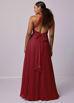 Barbie ♥ Azazie Bridesmaid Dresses Pomegranate A-Line Pleated Chiffon Dress image8