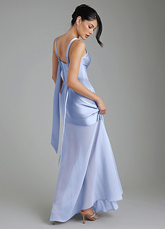 Azazie Piper Robes de demoiselle d'honneur Robe Sirène en Satin extensible Plissée Eis image2