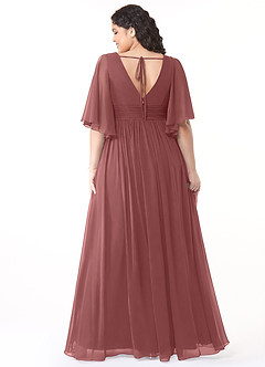 Azazie Temeka Abiti da Damigella Abito A-Line in Chiffon Increspato Ametista image8