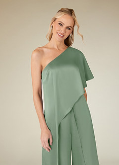 Azazie Hagretta Mère de la mariée Robes Robe Combinaison/Tailleur Pantalon en Satin extensible Matcha image5