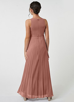 Azazie Lindie Junior Cedar Rose A-Line Pleated Chiffon Dress image2