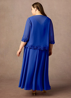 Azazie Devana Mother of the Bride Dresses Royal Blue A-Line Sequins Chiffon Dress image8