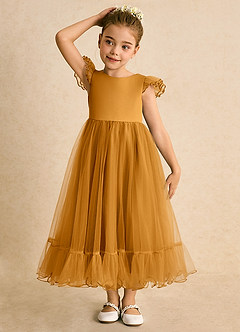 Azazie Phebs vestidos de niña de las flores Vestido de Caramelo de Tul de Corte En A image5