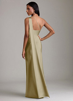 Azazie Galinda Brudtärnklänningar Klä av Sjöjungfru i Stretch Satin Ena axeln Mossgrön image6