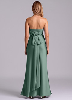 Azazie Ailanie Brudtärnklänningar Klä av Tubklänning i Stretch Satin Axelbandslös Eukalyptus image7