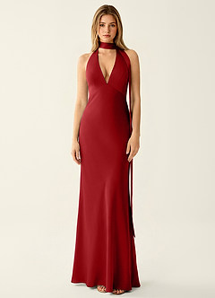 Wrenllien Rouge Rubis Robe de bal en satin image3