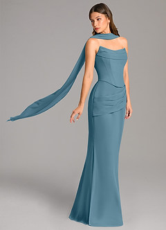 Azazie Sorrel Bridesmaid Dresses Bermuda Mermaid Corset Chiffon Dress image3