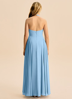 Azazie Kady Junior Steel Blue A-Line Sweetheart Neckline Chiffon Dress image2
