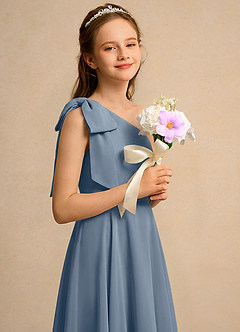 Azazie Guppy Junior Formal Flower Girl Dresses Twilight A-Line One Shoulder Chiffon Dress image4