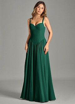 Azazie Evadina Suknie dla druhen Linia A Gorset Szyfon Do ziemi Sukienka image4