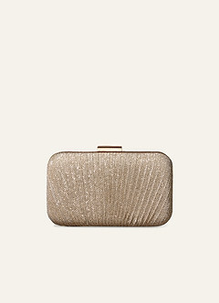 Champagne Gloss Wrinkle Clutch Bag