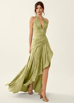 Anliem Celadón Vestido de fiesta jacquard image4